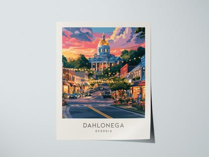 Dahlonega Matte Border Poster | Georgia Destination Print Travel Wall Art — giclée print detail on matte paper