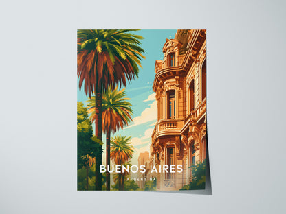 Buenos Aires, Argentina Poster | Tango & Colorful Streets Wall Art — giclée print detail on matte paper