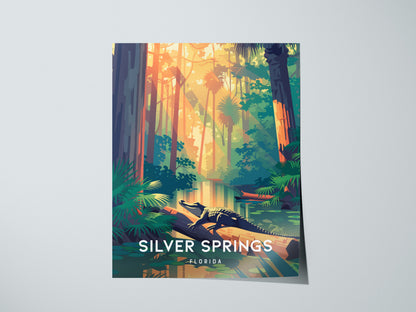 Silver Springs, Florida Poster | Crystal Waters & Glass-Bottom Boat Wall Art — giclée print detail on matte paper