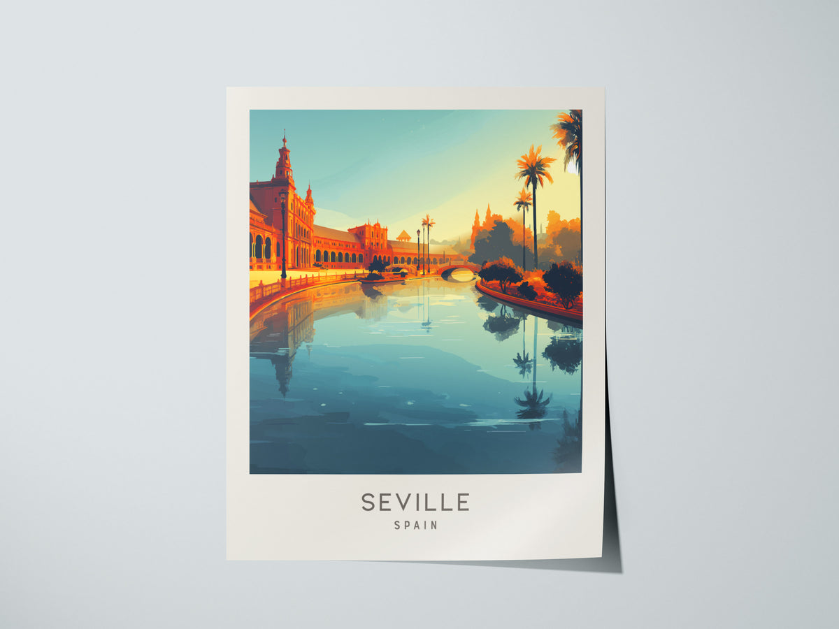 Seville Matte Border Poster | Spain Destination Print Travel Wall Art — giclée print detail on matte paper