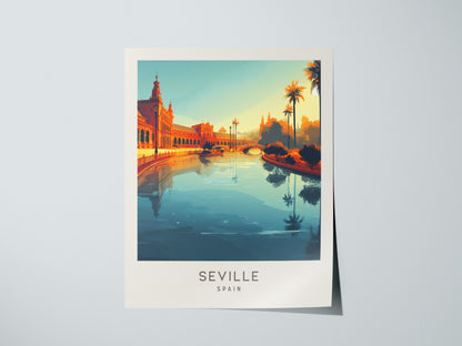Seville Matte Border Poster | Spain Destination Print Travel Wall Art — giclée print detail on matte paper