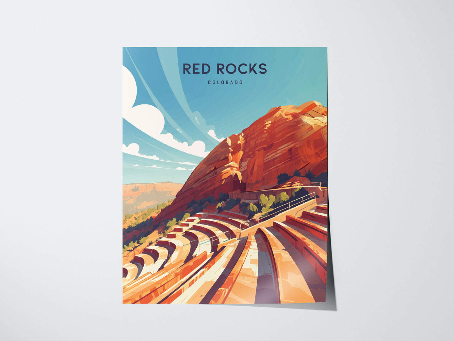 Red Rocks Amphitheatre Poster | Modern Colorado Concert Wall Art