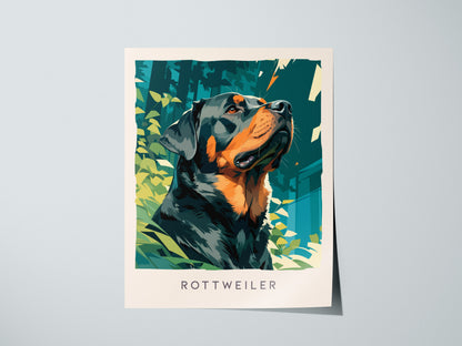 Rottweiler Poster | Loyal Guardian Wildlife Wall Art — giclée print detail on matte paper