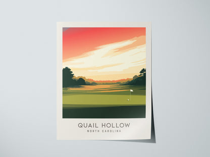 Quail Hollow Matte Border Poster | North Carolina Golf Course Print & Country Club Decor — giclée print detail on matte paper