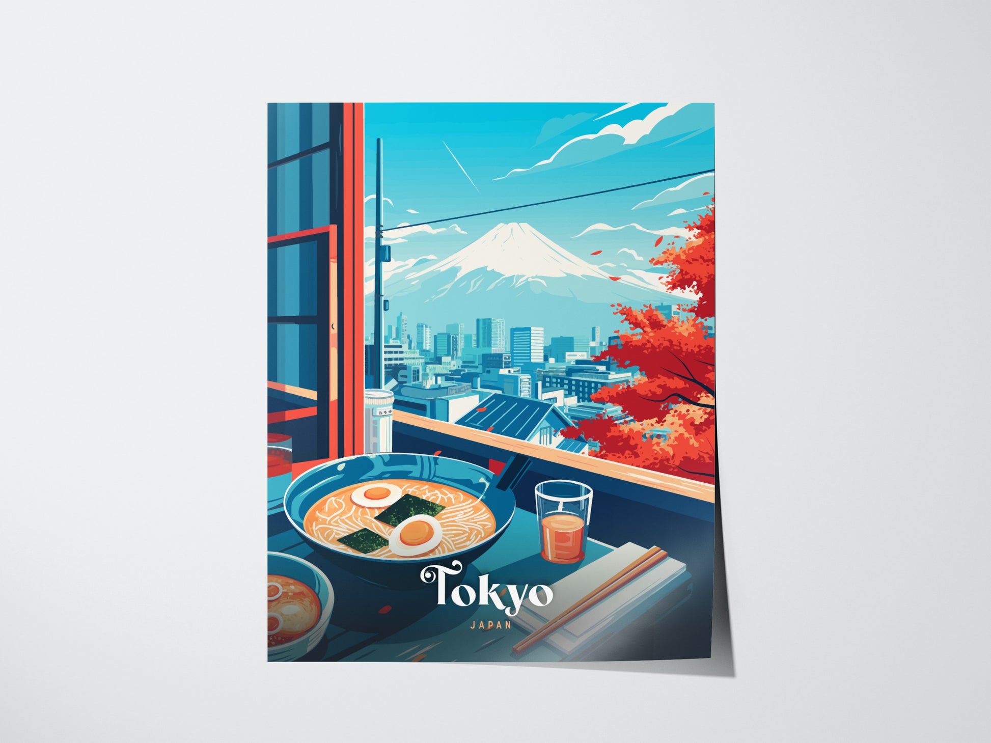 Tokyo Ramen Poster | Japanese Food Wall Art Print | Framed or Unframed
