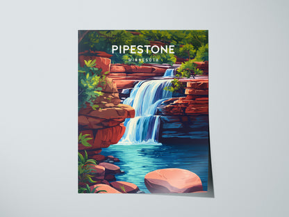 Pipestone, Minnesota Poster | Sacred Quarry & Prairie Sunset Wall Art — giclée print detail on matte paper