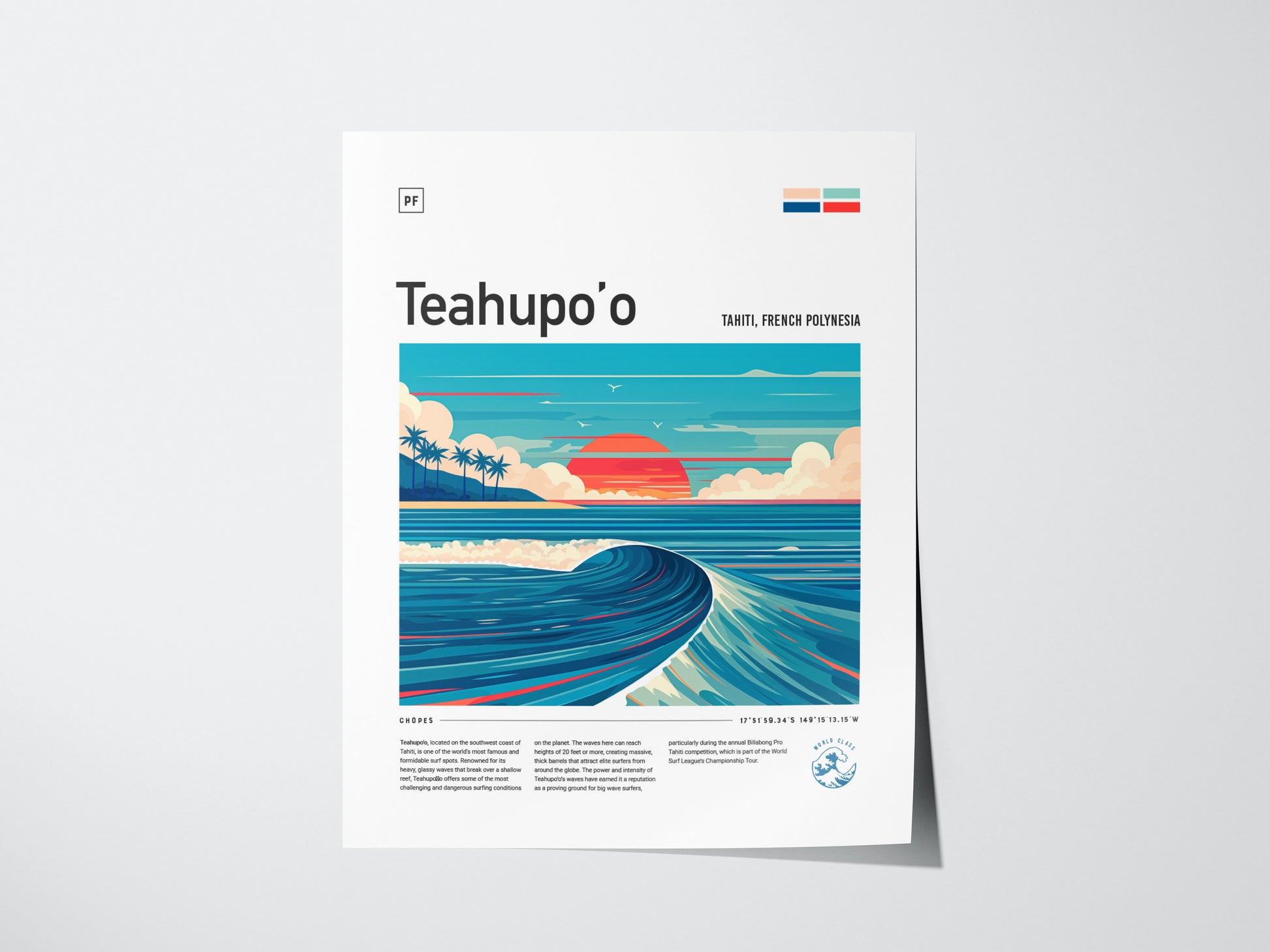 Teahupo'o Poster | Tahiti Surf Spot Art | Legendary Wave Wall Decor
