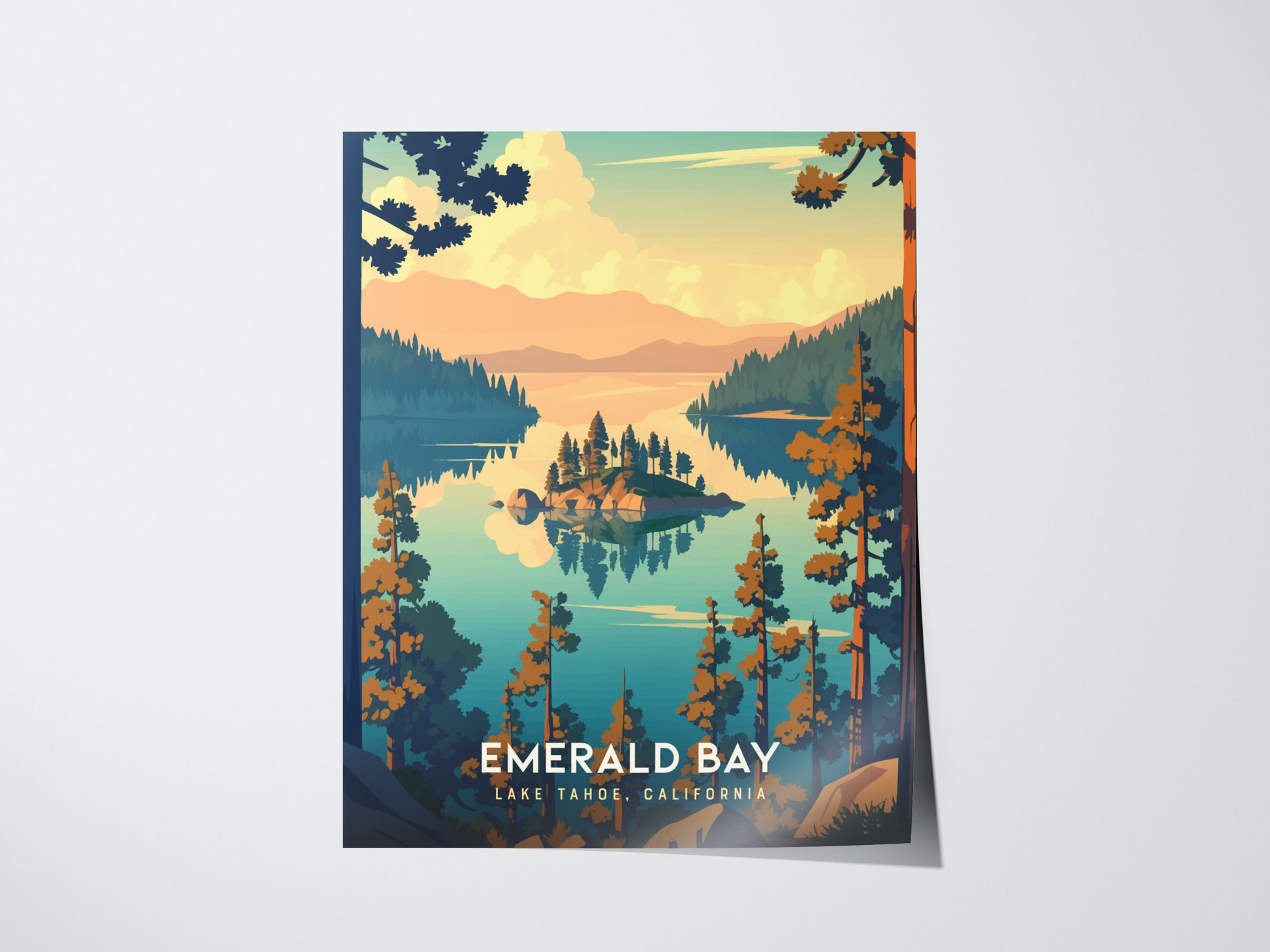 Emerald Bay State Park Poster | Lake Tahoe California Wall Art | Framed or Unframed