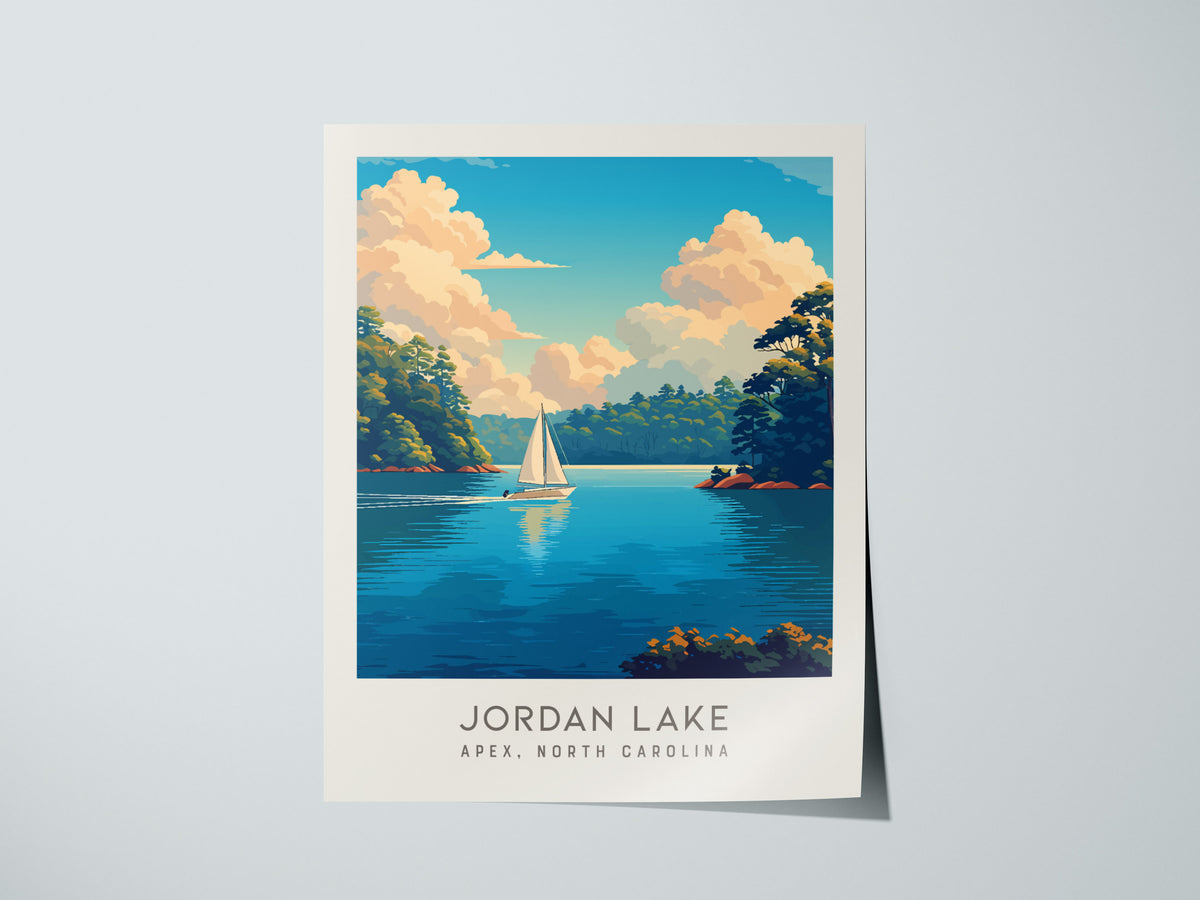 Jordan Lake Matte Border Poster | Apex, North Carolina Destination Print — giclée print detail on matte paper