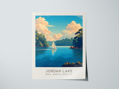 Jordan Lake Matte Border Poster | Apex, North Carolina Destination Print — giclée print detail on matte paper