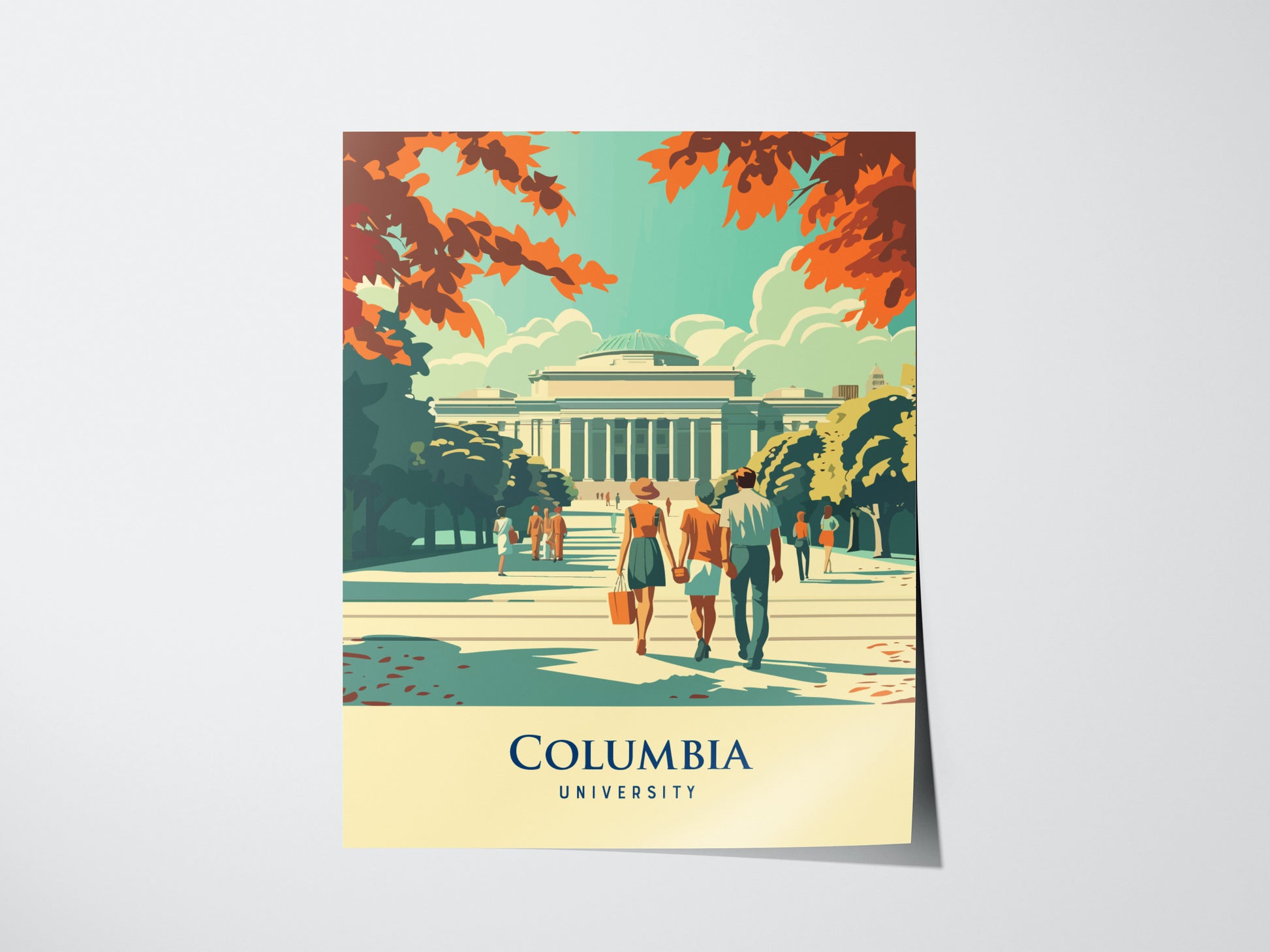 Columbia University Poster | New York City Campus Wall Art | Framed or Unframed