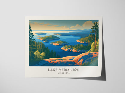 Lake Vermilion Landscape Matte Border Poster | Travel Wall Art — giclée print detail on matte paper