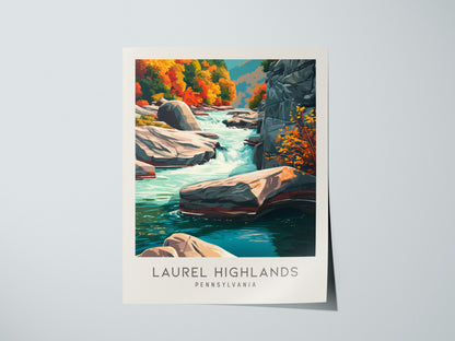Laurel Highlands Matte Border Poster | Pennsylvania Destination Print Travel Wall Art — giclée print detail on matte paper