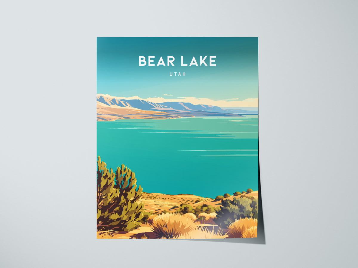 Bear Lake, Utah Poster | Beach House Decor Travel Gift Wall Art — giclée print detail on matte paper