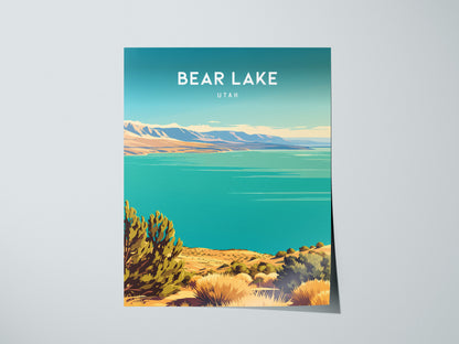 Bear Lake, Utah Poster | Beach House Decor Travel Gift Wall Art — giclée print detail on matte paper