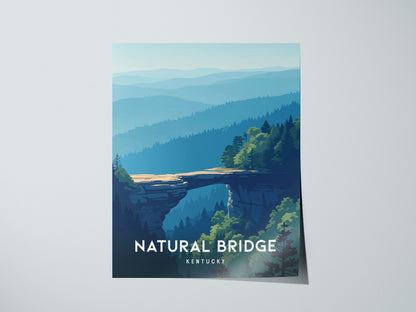 Natural Bridge, Kentucky Poster | Ancient Stone Arch Forest Wall Art — giclée print detail on matte paper