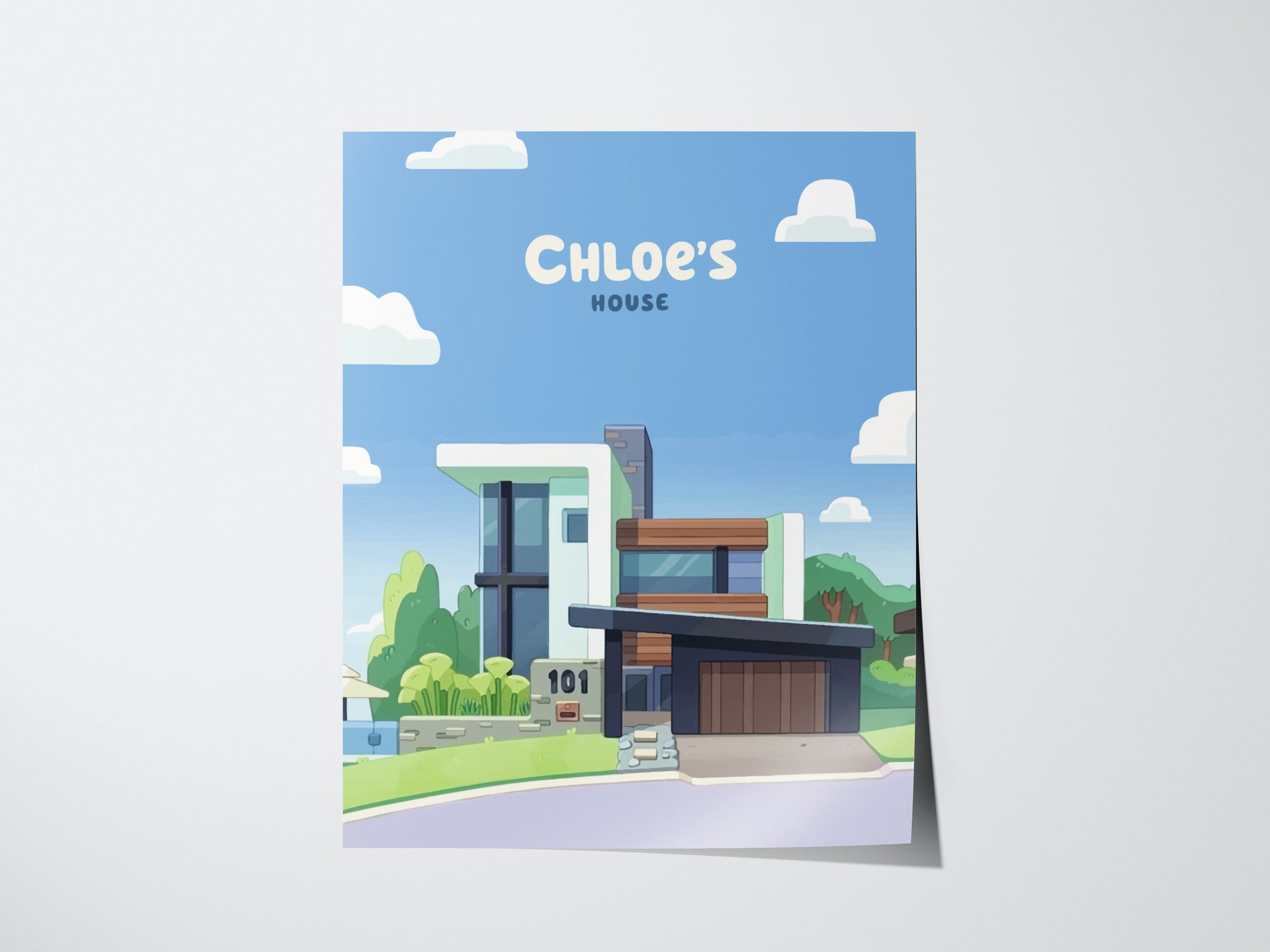 Bluey Chloe's House Poster | Kids Room Decor Wall Art | Framed or Unframed
