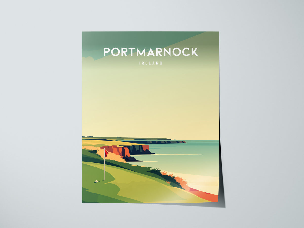 Portmarnock, Ireland Poster | Links Poster & Golfer Gift Wall Art — giclée print detail on matte paper
