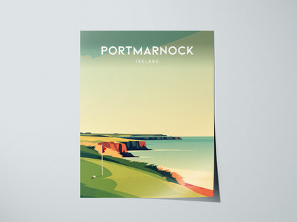 Portmarnock, Ireland Poster | Links Poster & Golfer Gift Wall Art — giclée print detail on matte paper