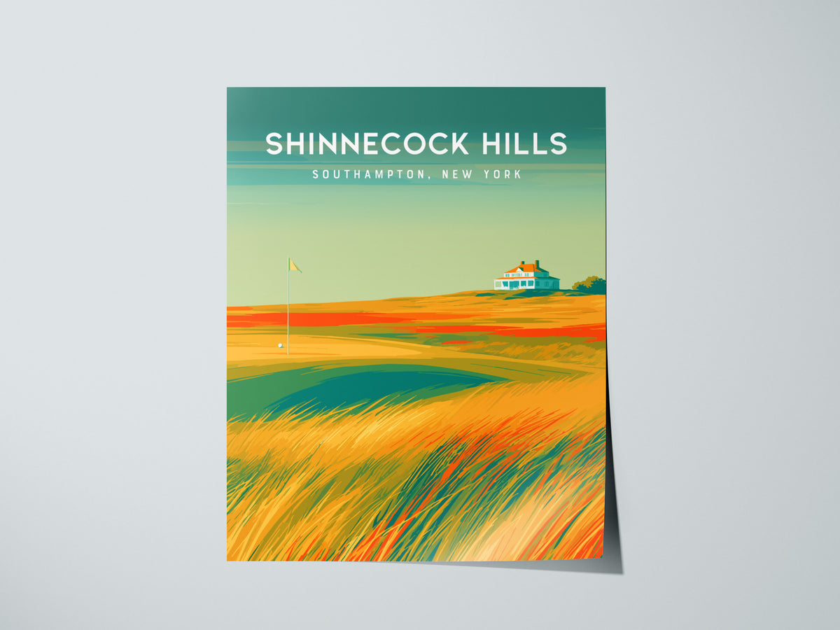 Shinnecock Hills, Southampton, New York Poster | Legendary Links Golf Course Print Wall Art — giclée print detail on matte pa
