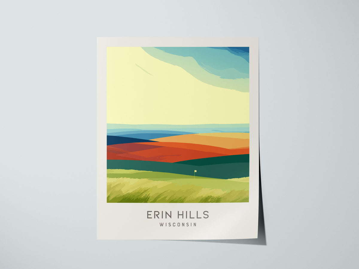 Erin Hills Matte Border Poster | Wisconsin Travel Wall Art — giclée print detail on matte paper