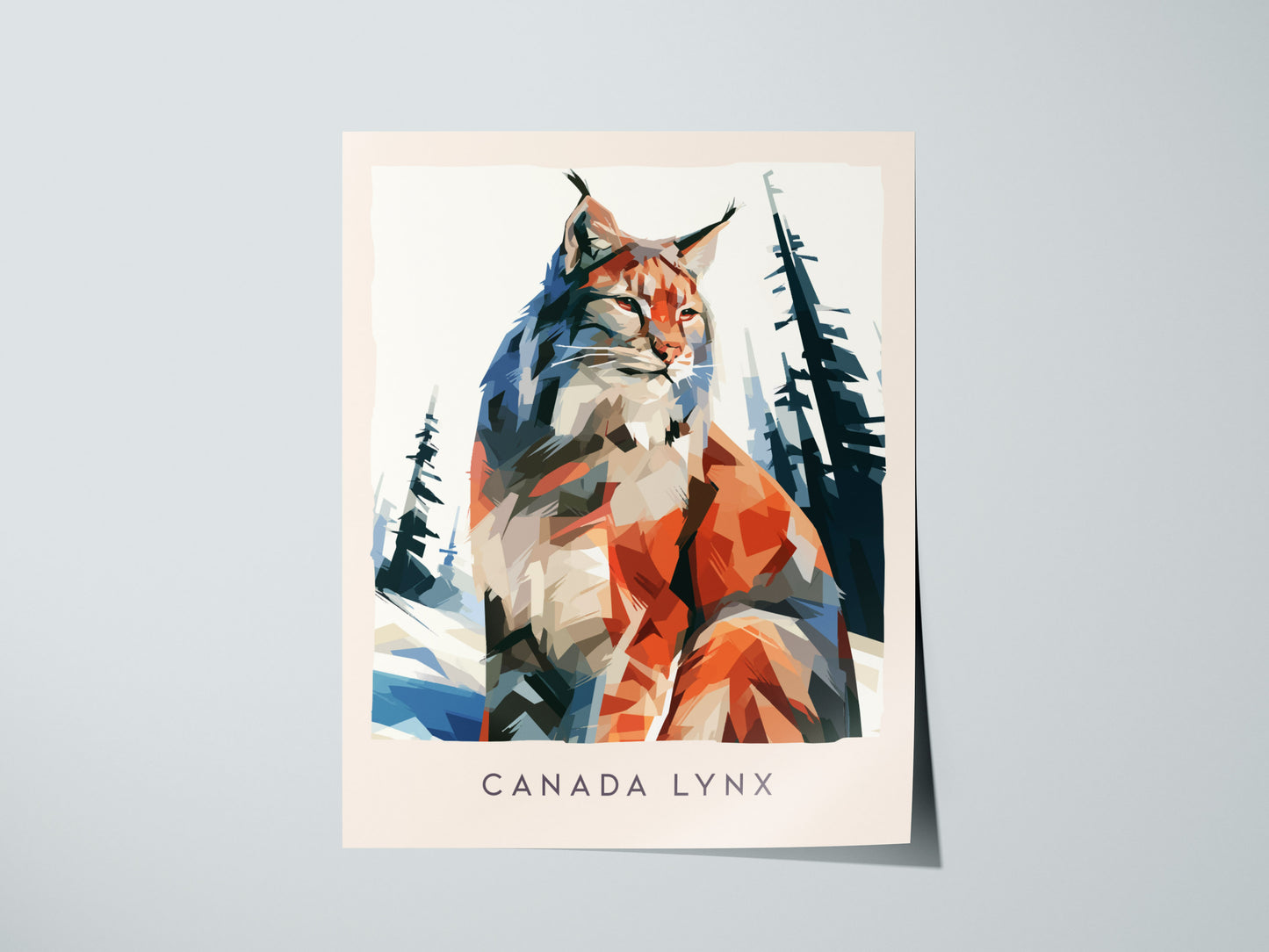 Canada Lynx Poster | Wild Winter Predator Wildlife Wall Art — giclée print detail on matte paper