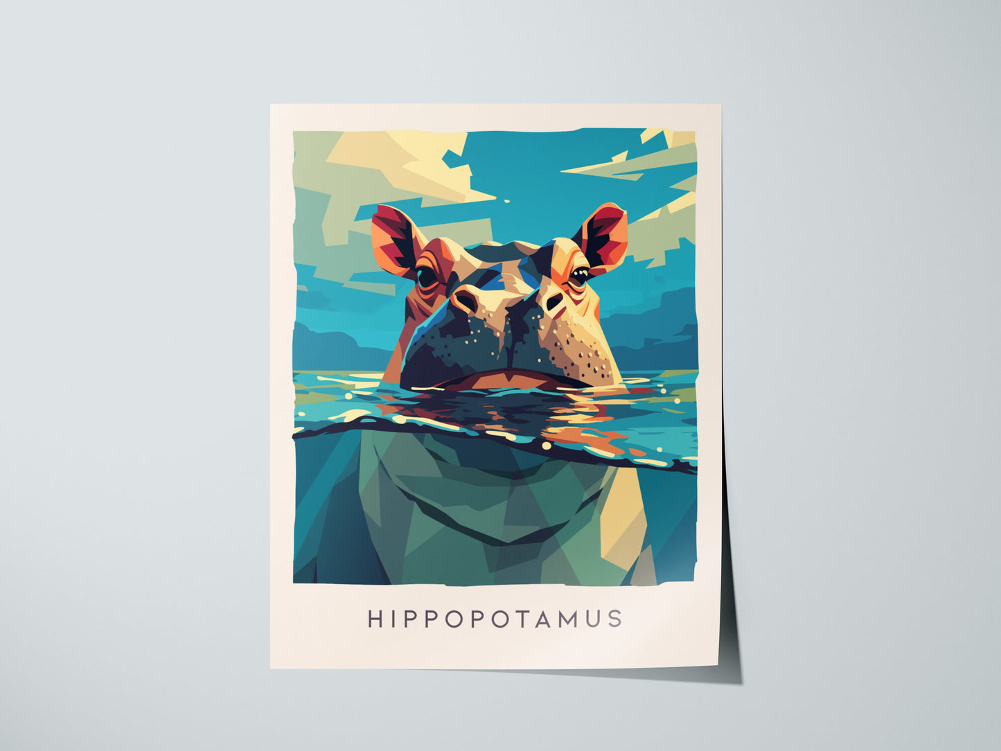 Hippopotamus, Africa Poster | Majestic River Wildlife Wall Art — giclée print detail on matte paper