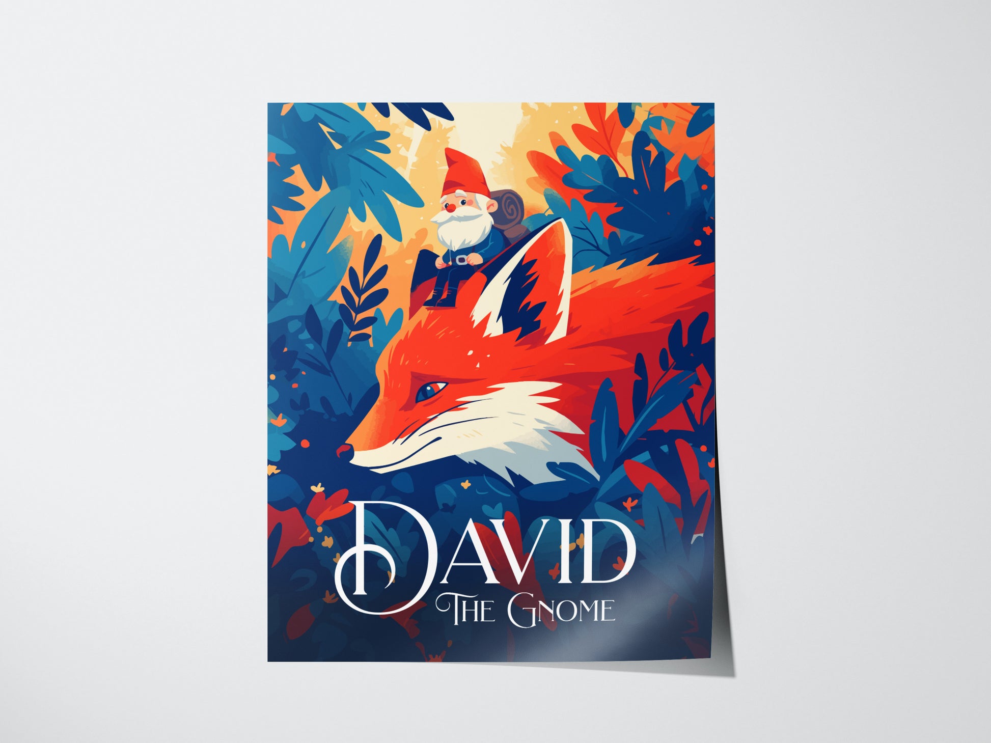 David The Gnome Poster | 80s Nostalgia Retro Cartoon Wall Art | Framed or Unframed