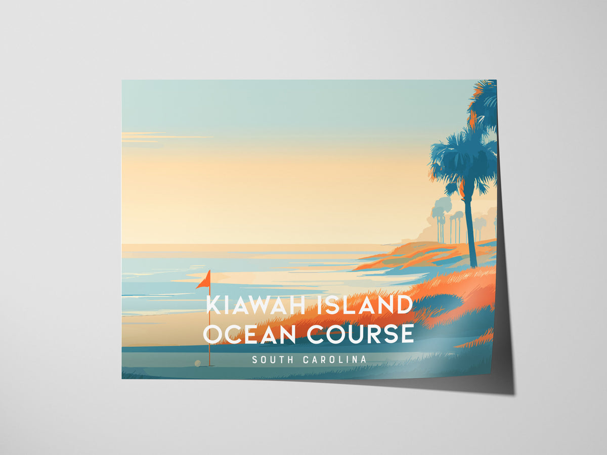 Kiawah Island Ocean Course Landscape Poster | South Carolina Golf Wall Art & Framed or Unframed — giclée print detail on matt