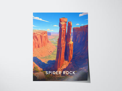 Spider Rock Poster | Arizona Canyon de Chelly Desert Art | Southwest Decor