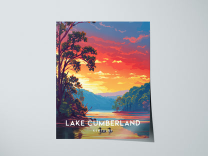 Lake Cumberland, Kentucky Poster | Lakeside Vacation Wall Art — giclée print detail on matte paper