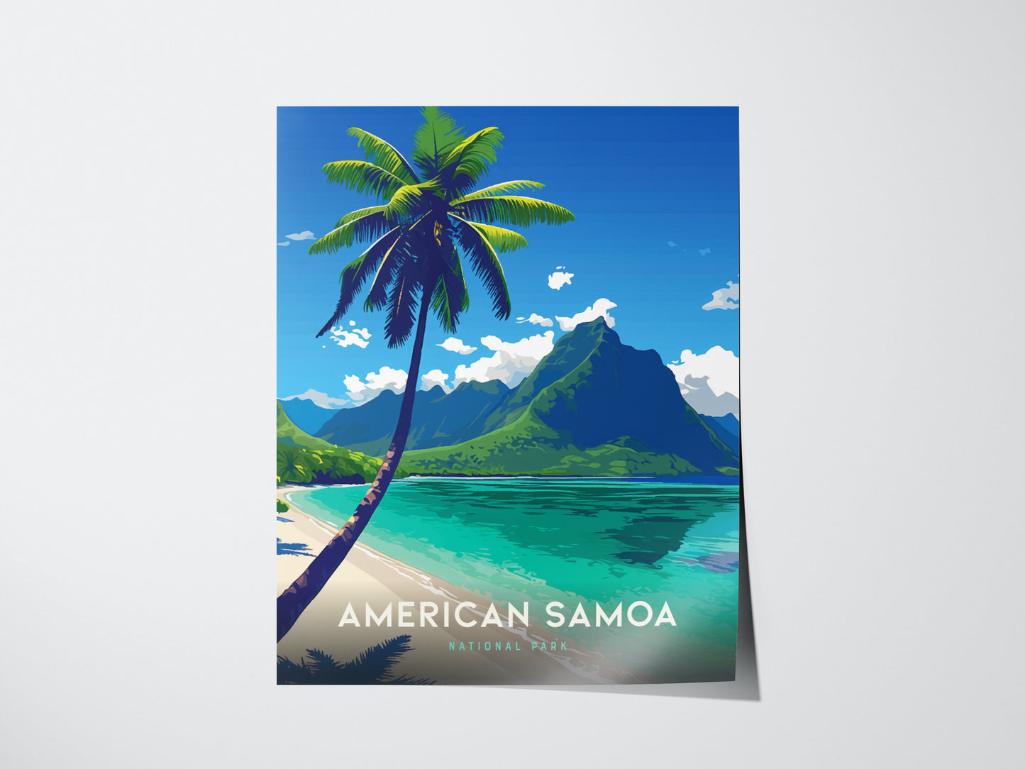 American Samoa Poster | Ofu Beach National Park Tropical Wall Art | Framed or Unframed
