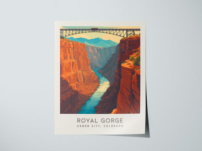 Royal Gorge Matte Border Poster | Canon City, Colorado Travel Wall Art — giclée print detail on matte paper