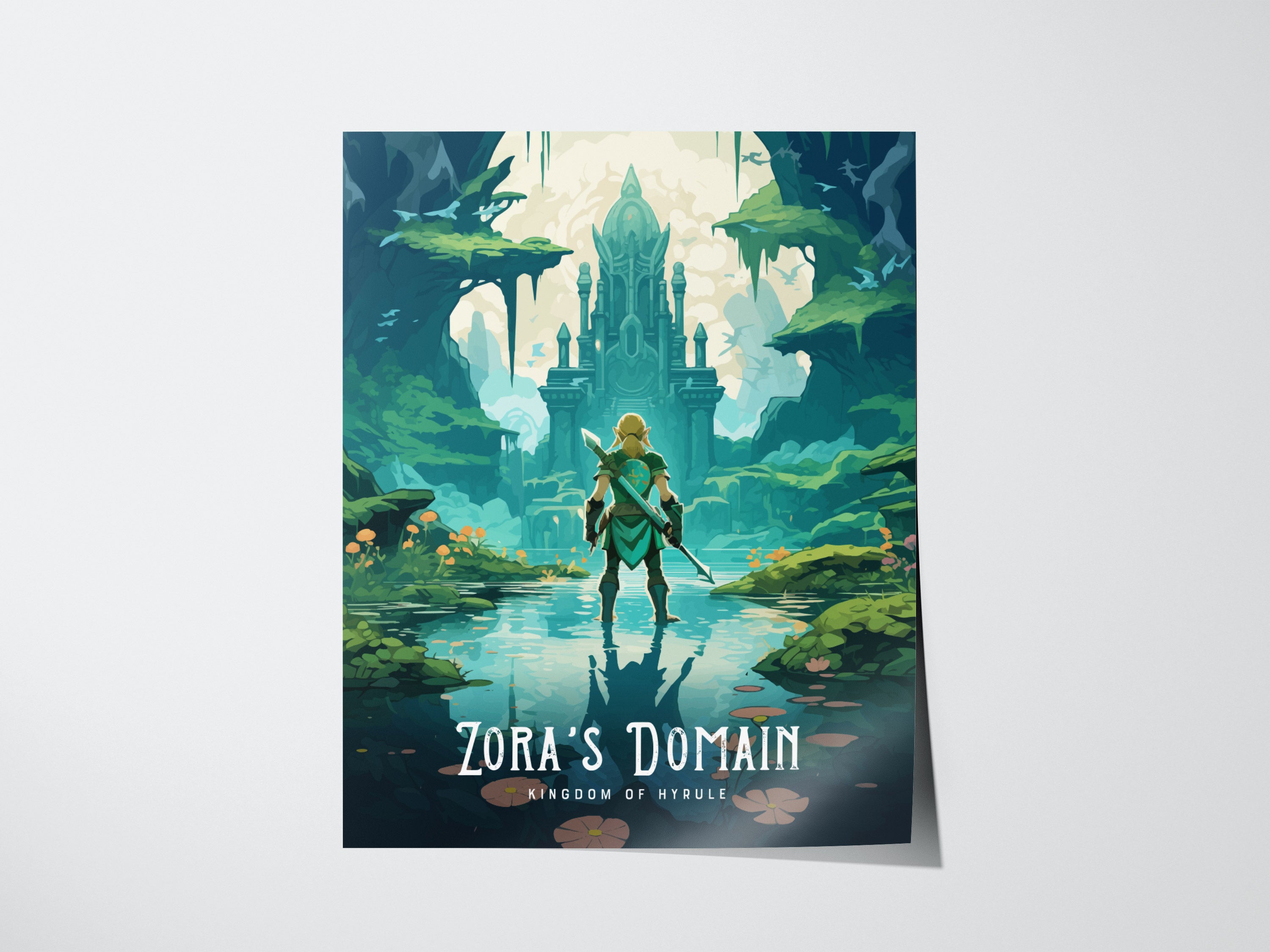 Zora's Domain Poster | Zelda BOTW Fan Art Print | Serene Hyrule