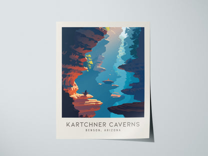 Kartchner Caverns Matte Border Poster | Benson, Arizona Travel Wall Art — giclée print detail on matte paper