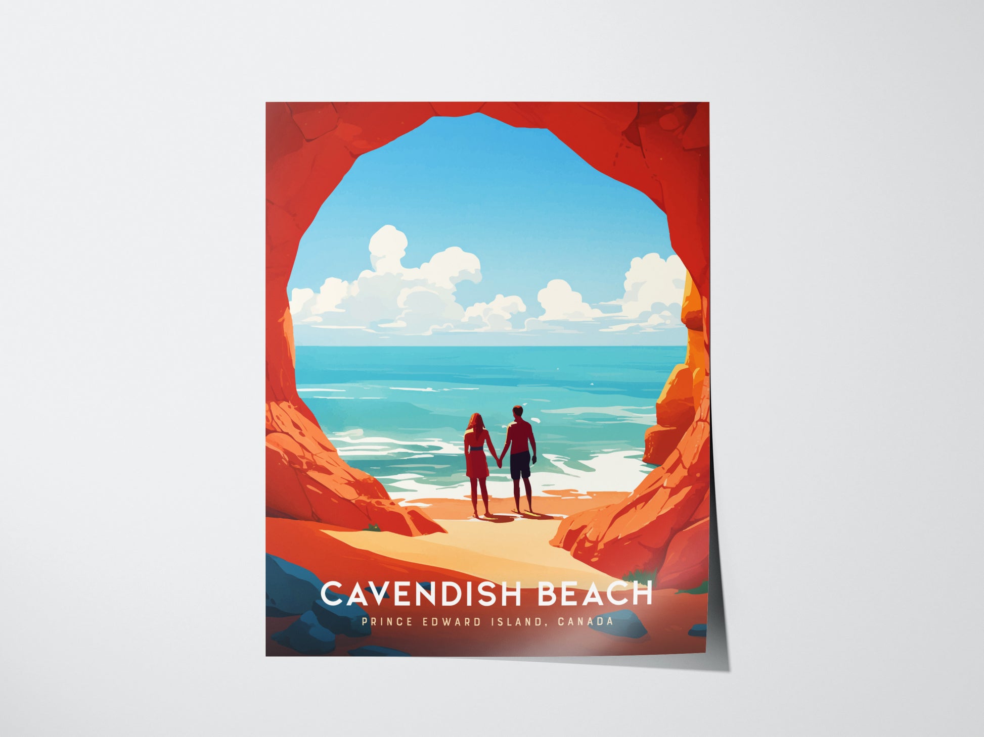 Cavendish Beach Poster | Prince Edward Island Canada Coastal Wall Art | Framed or Unframed