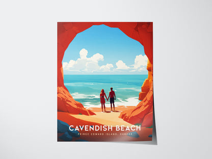 Cavendish Beach Poster | Prince Edward Island Canada Coastal Wall Art | Framed or Unframed