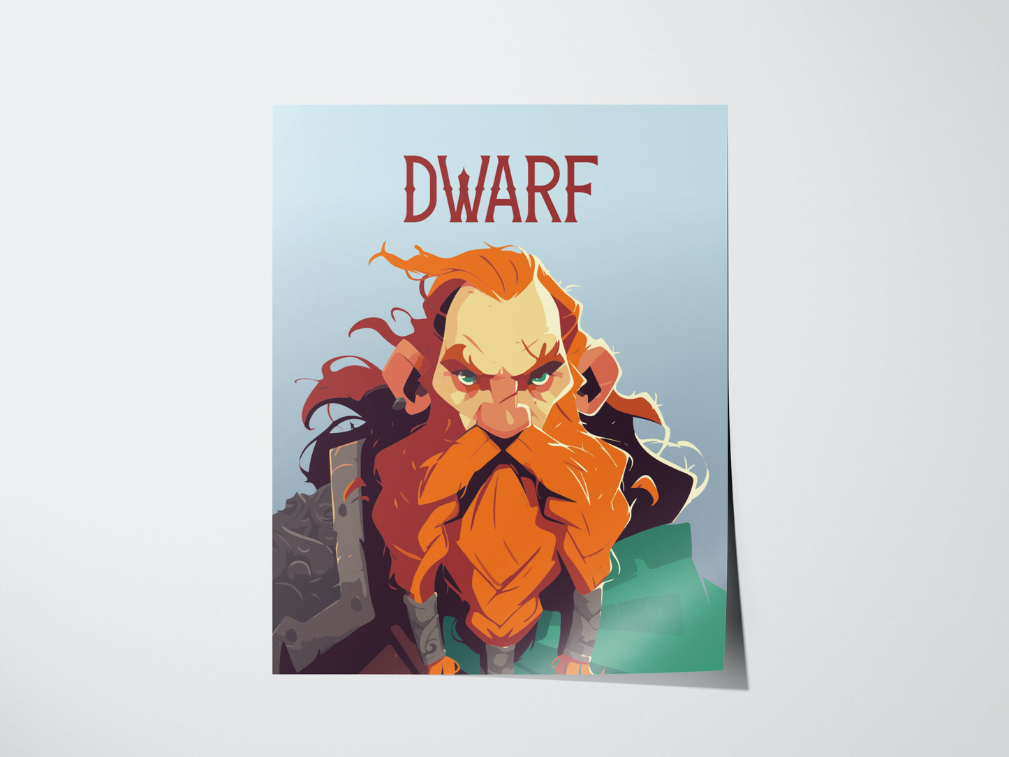 Dwarf Fantasy Poster | Kids Room Decor Wall Art | Framed or Unframed