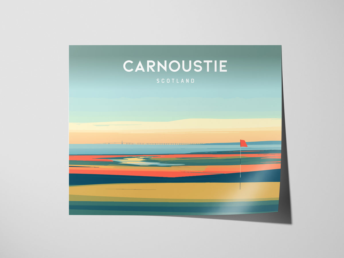 Carnoustie Landscape Poster | Scotland Golf Wall Art Framed or Unframed — giclée print detail on matte paper
