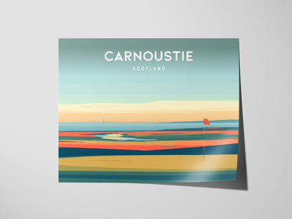 Carnoustie Landscape Poster | Scotland Golf Wall Art Framed or Unframed — giclée print detail on matte paper