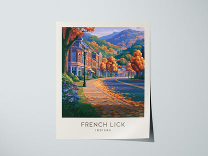 French Lick Matte Border Poster | Indiana Destination Print Travel Wall Art — giclée print detail on matte paper