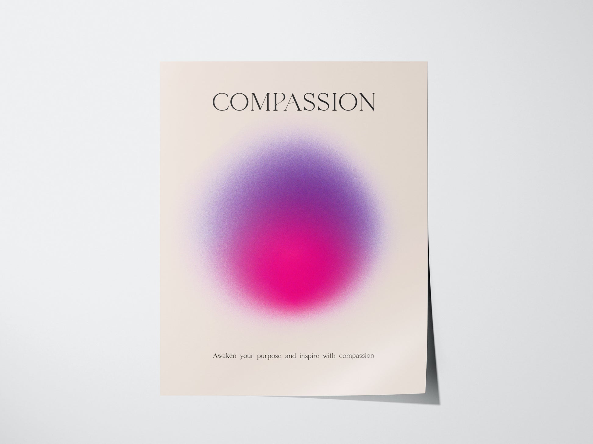Compassion Aura Poster | Minimalist Modern Typography Wall Art | Framed or Unframed