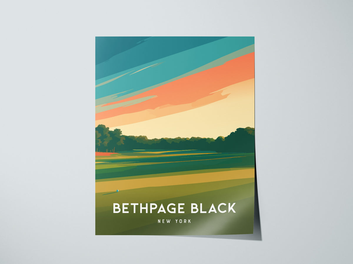 Bethpage Black, New York Poster | Championship Links Golfer Gift Wall Art — giclée print detail on matte paper