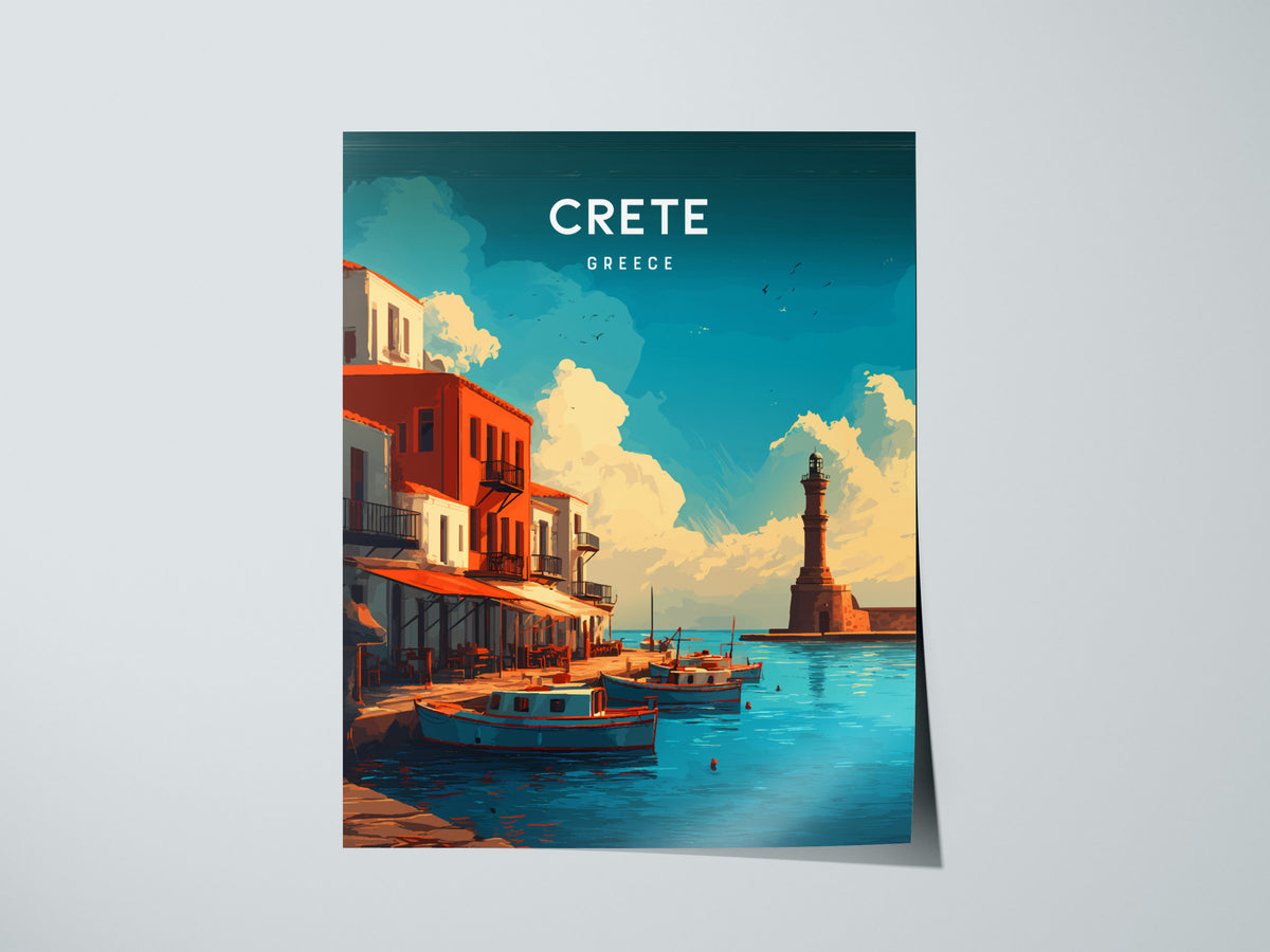 Crete, Greece Poster | Mediterranean Island Destination Print Wall Art — giclée print detail on matte paper