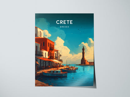 Crete, Greece Poster | Mediterranean Island Destination Print Wall Art — giclée print detail on matte paper