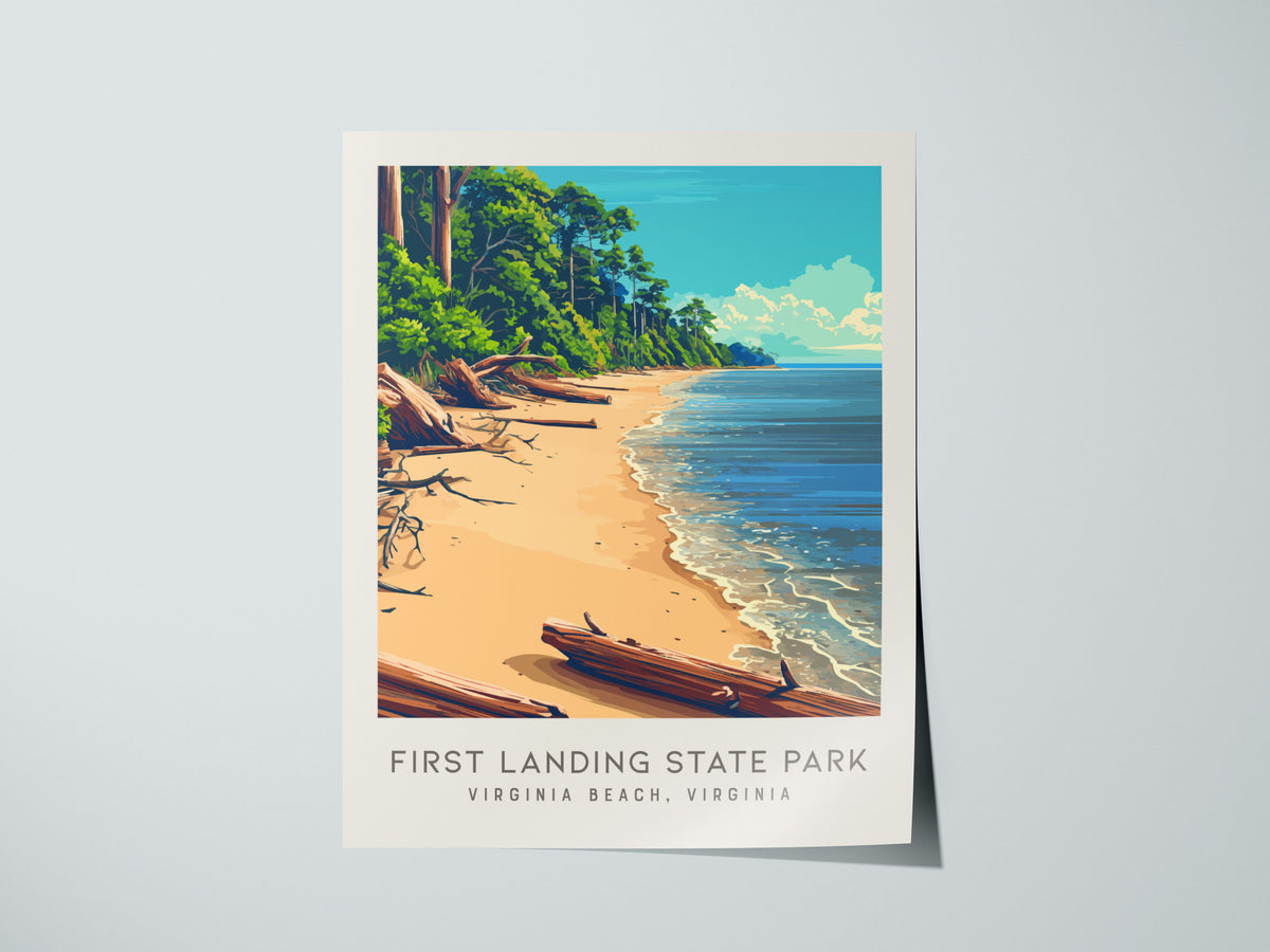 First Landing State Park Matte Border Poster | Virginia Beach, Virginia Coastal Beach Decor — giclée print detail on matte pa
