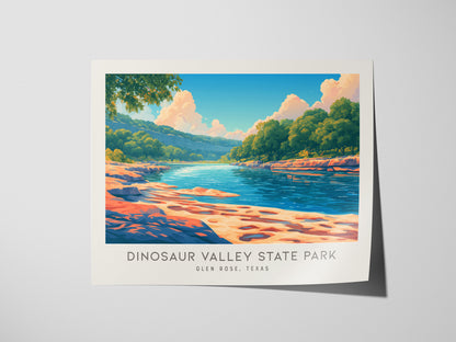 Dinosaur Valley State Park Landscape Matte Border Poster | Glen Rose, Texas Framed or Unframed Travel Wall Art — giclée print