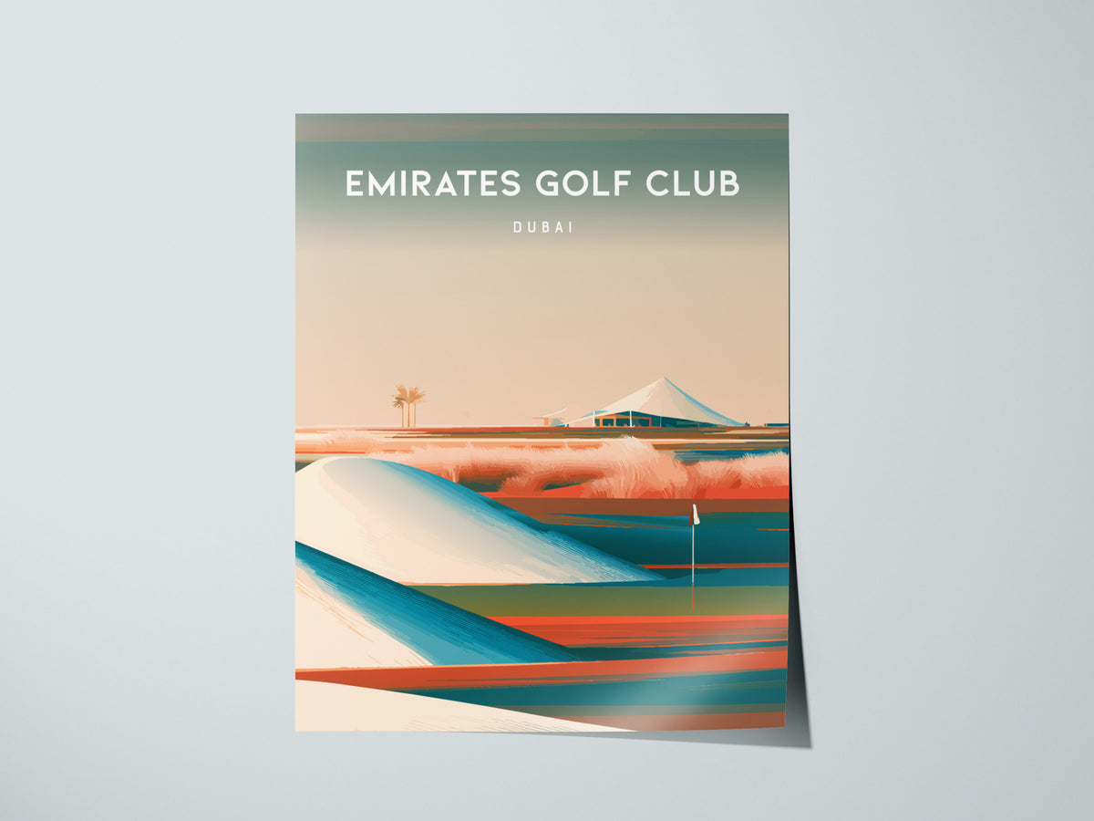 Emirates Golf Club, Dubai Poster | Golfer Gift & Links Wall Art — giclée print detail on matte paper