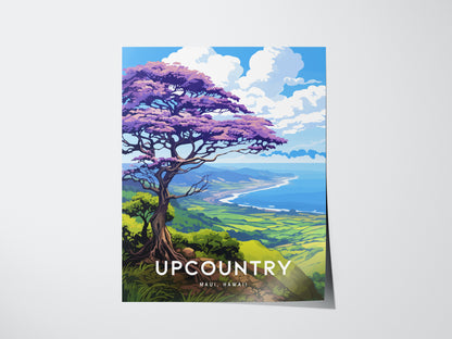 Maui Upcountry Jacaranda Poster | Makawao Kula Hawaii Art Paia