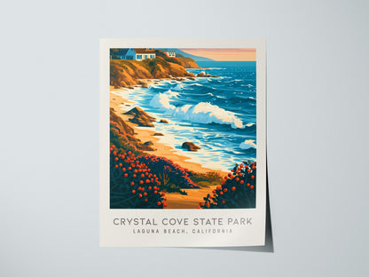 Crystal Cove State Park Matte Border Poster | Laguna Beach, California Travel Wall Art — giclée print detail on matte paper